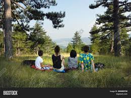 family enjoying nature