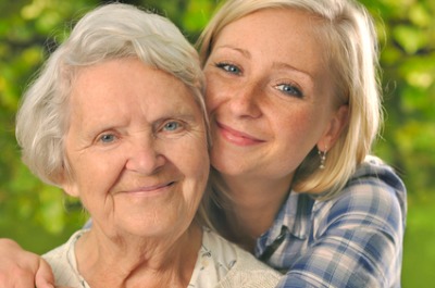 Grandmother and daughter