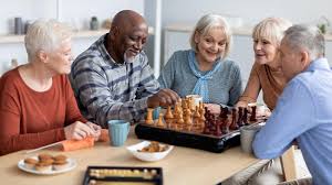 seniors playing word games