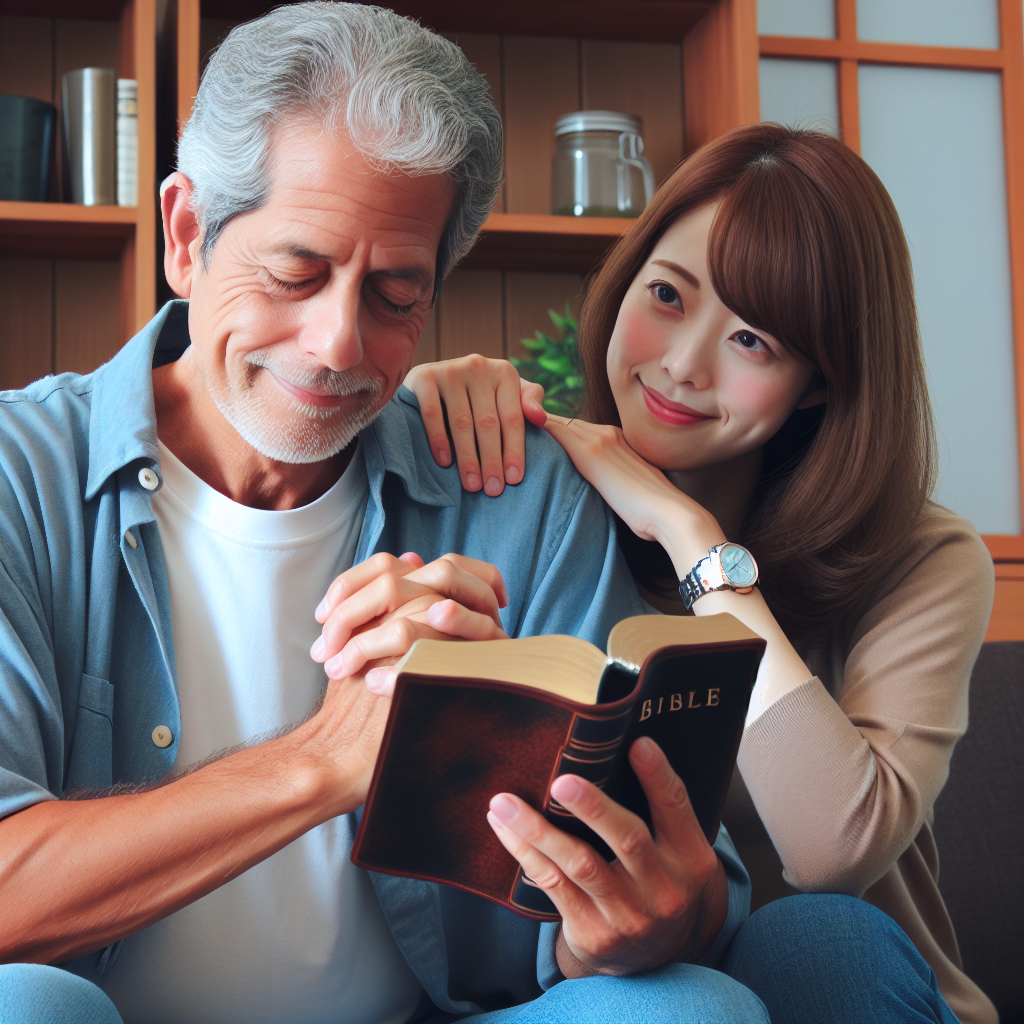 adult getting encouragement from Bible reading