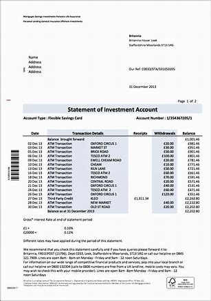 bank statements